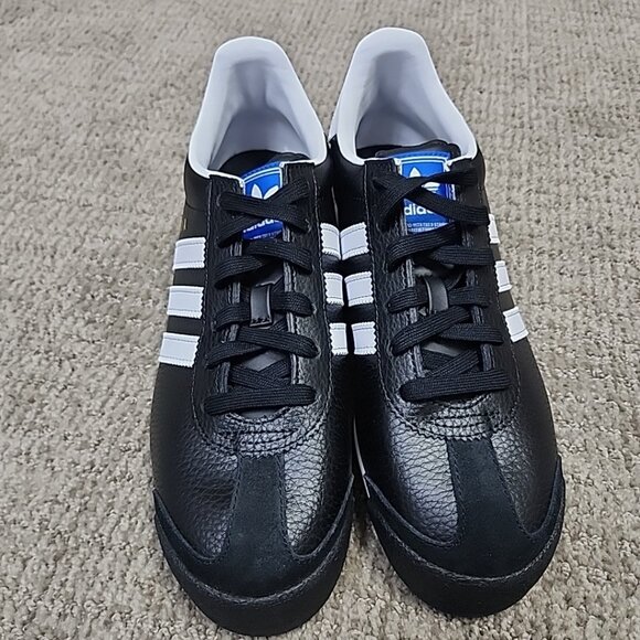 Adidas Samoa Sneakers Black White Leather Men's Size 7.5 Lace Up - Picture 2 of 9